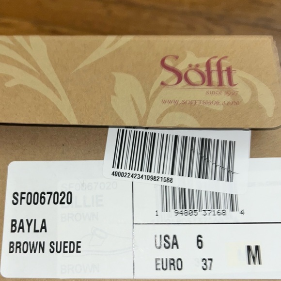 Sofft Brown Suede Bayla Slip On Comfort Mules Women’s Size 6 - Picture 6 of 7